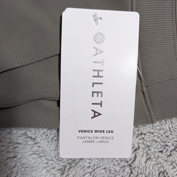 Athleta NEW Venice Wide Leg Pants Women's 3X Tan Gray Zip Pockets - Picture 8 of 8